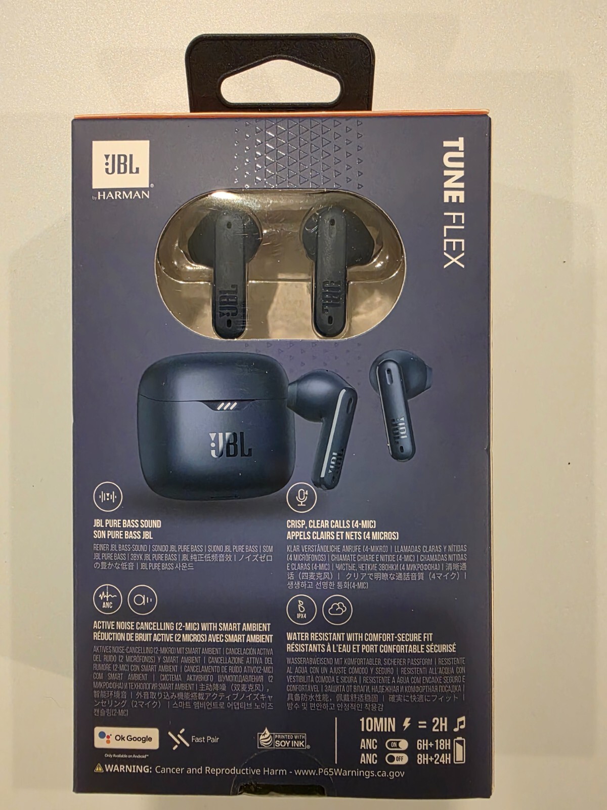 JBL Tune Flex Wireless Bluetooth Earbuds Headphones – BLUE – New