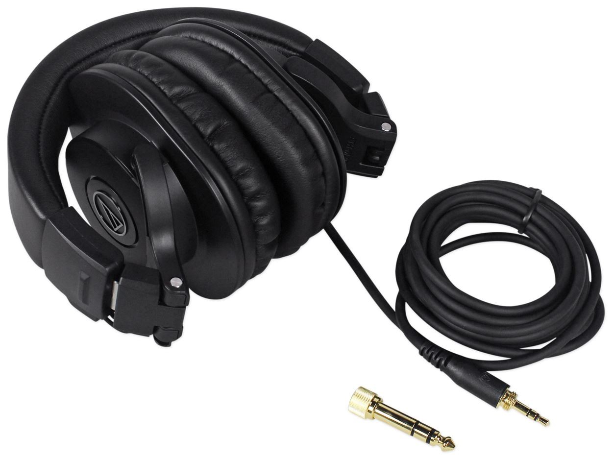 Audio Technica ATH-M30X Professional Studio Monitor Headphones+CAD Recording Mic