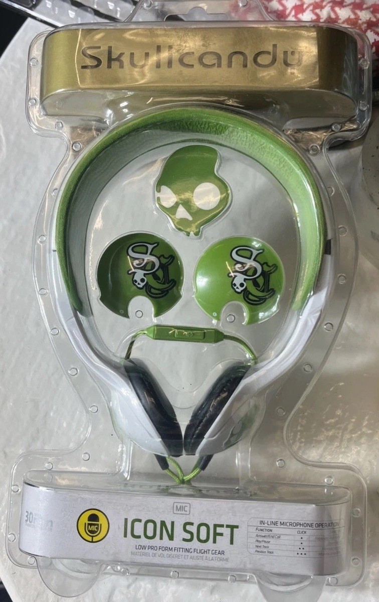 Green OG skullcandy Icon Soft Recruit 30mm Driver Original Careful LOUD Rare