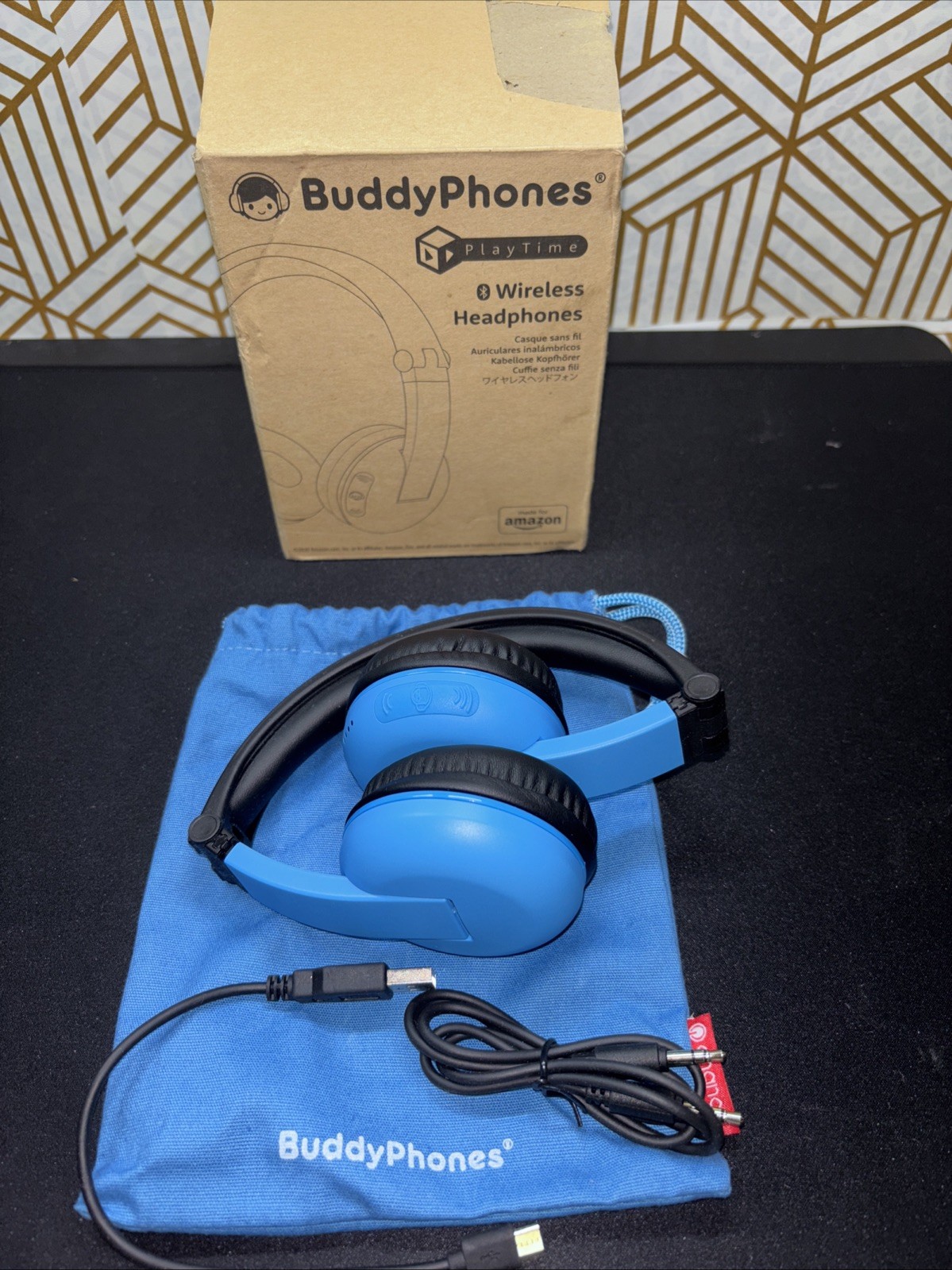 BuddyPhones PopTime Wireless Headphones Blue