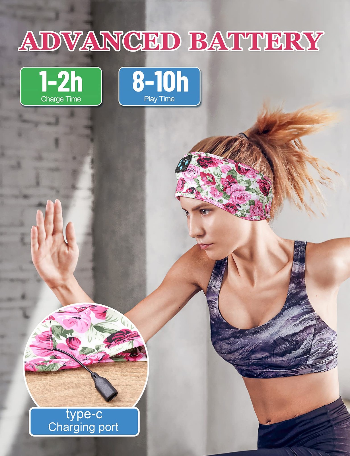 Sleeping Headphones Bluetooth Headband, Unisex-Adults Hairband Sound, Long Pl…