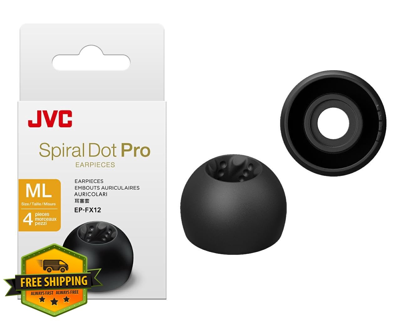 JVC EPFX12 Spiral Dot Pro Ear Tips ML 13mm 2 Set
