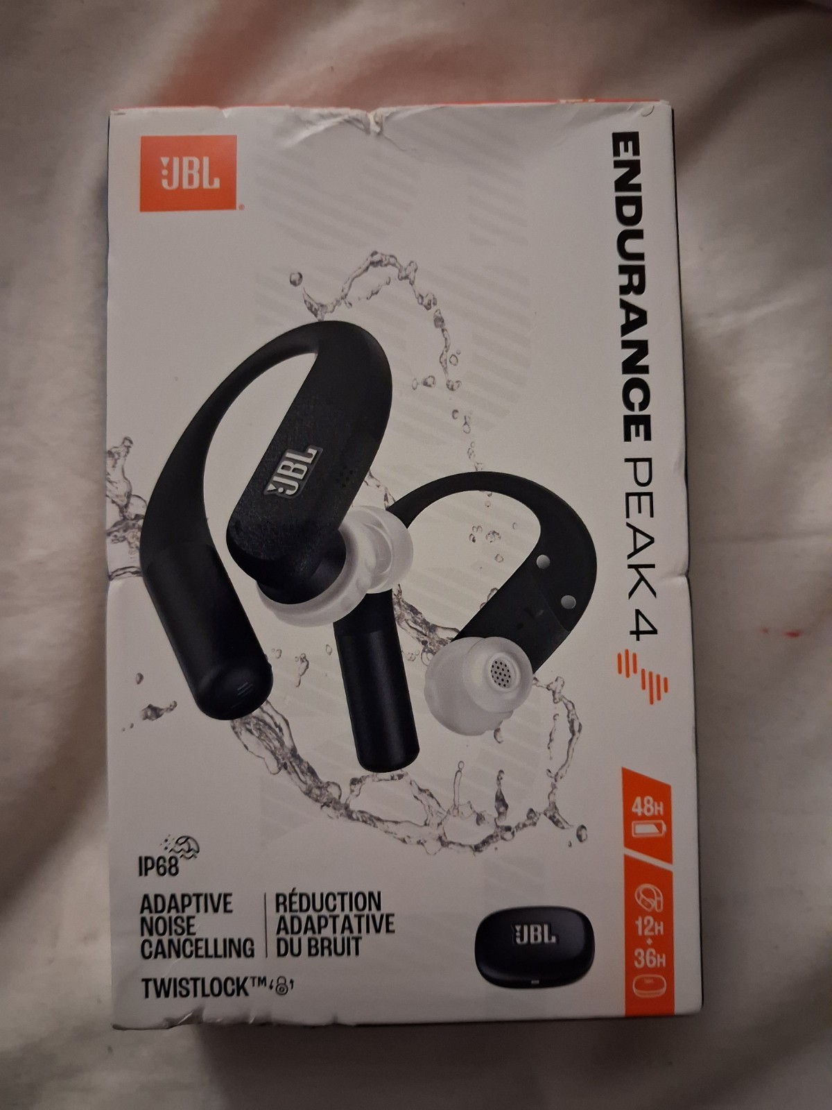 JBL Endurance Peak 4 True Wireless Bluetooth In-Ear Sport Headphones (Black)