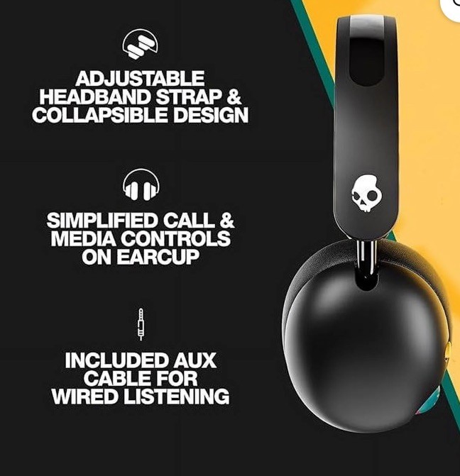 Skullcandy Grom XT Bluetooth Wireless Headphones in Black
