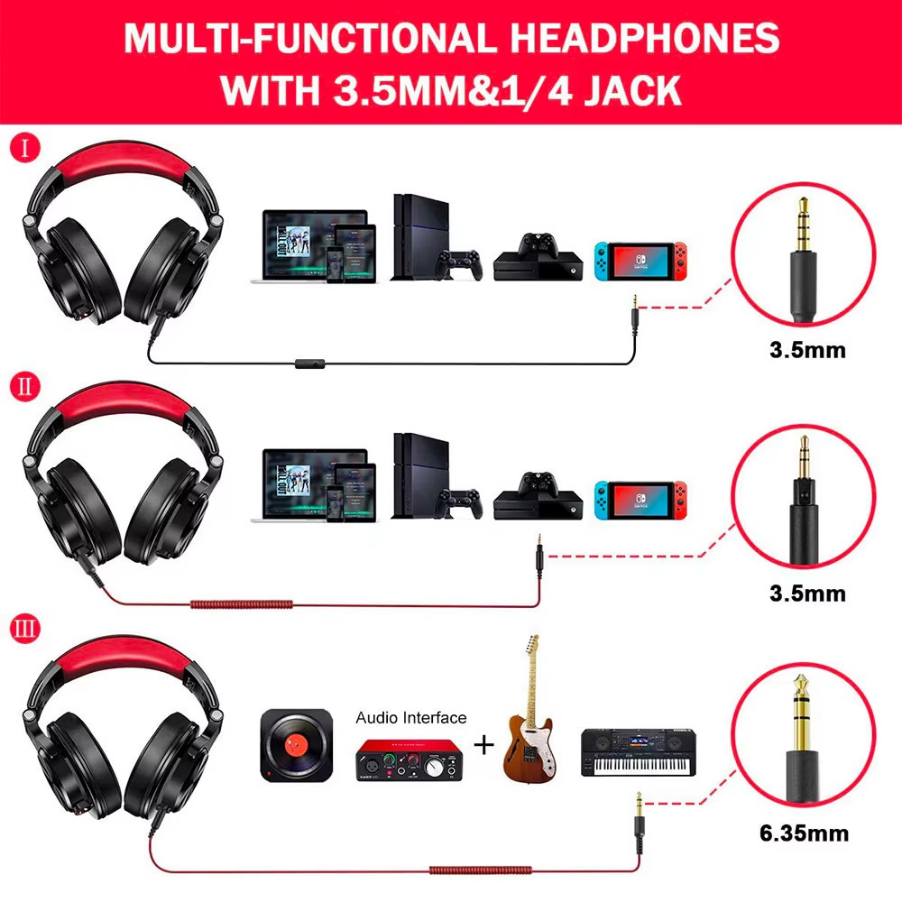 Oneodio A71 Studio Headphones DJ Monitor Gaming 40mm Drivers Dual Cable 32Ω