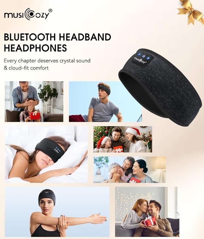 MUSICOZY Sleep Headphones Bluetooth 5.4 Headband, Wireless Sleeping Eye Mask