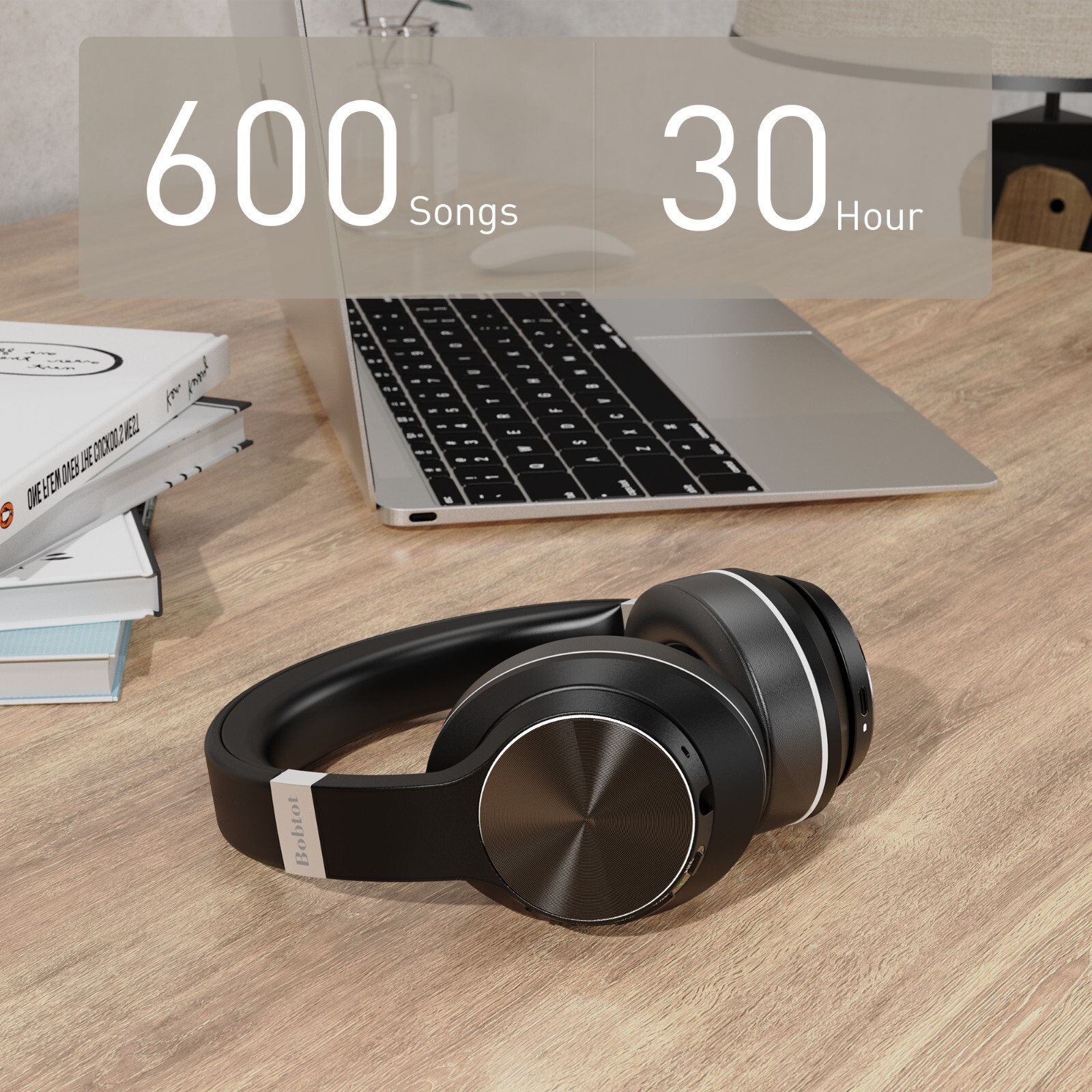 Bluetooth Headphones Over Ear Wireless Active Noise Cancelling HiFi Stereo Bass