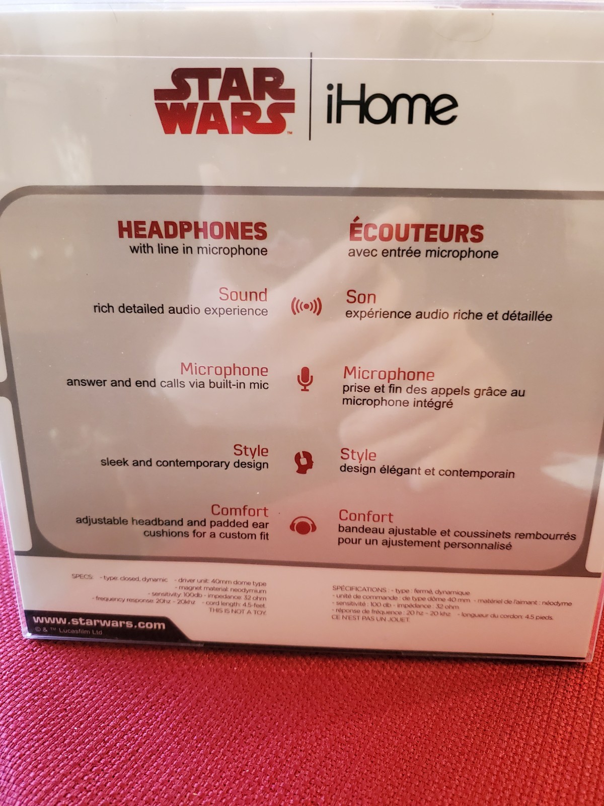 New iHome Star Wars Li-M40BB.FXv7M Over The Ear Headphones Disney