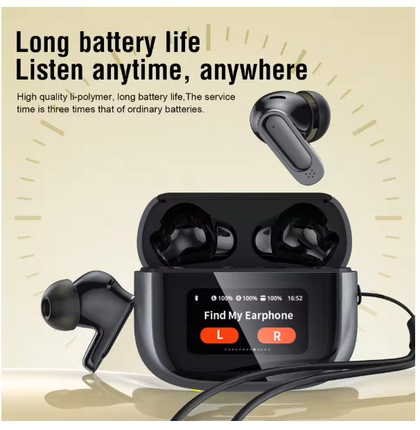 BOSECXT Ultra V11 TWS ANC ENC Wireless Earbuds Smart Touch Heavy Bass Large Scre