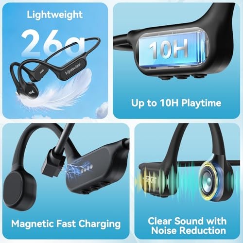 B11 Bone Conduction Headphones – IP68 Waterproof Earbuds – Black