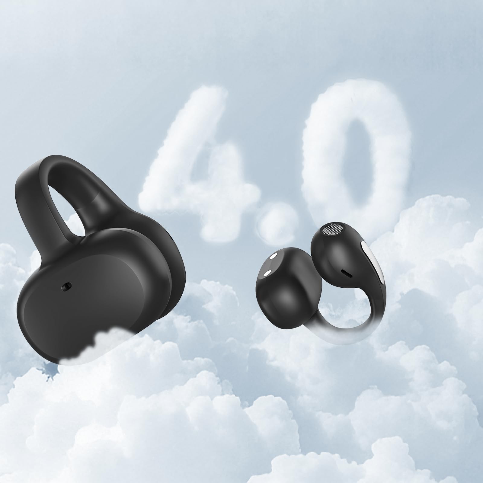 Clip On Earbuds Bluetooth 6.0 Open Ear Headphones, Wireless Earbuds for Small…