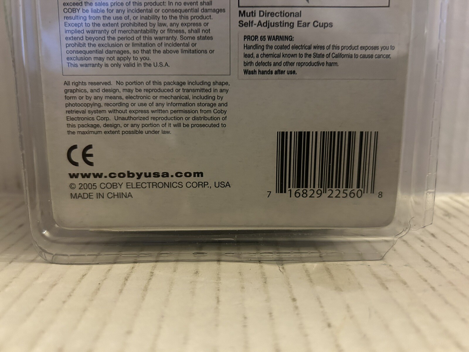 COBY CV-H56 Compact Folding Digital Stereo Headphones (2005)