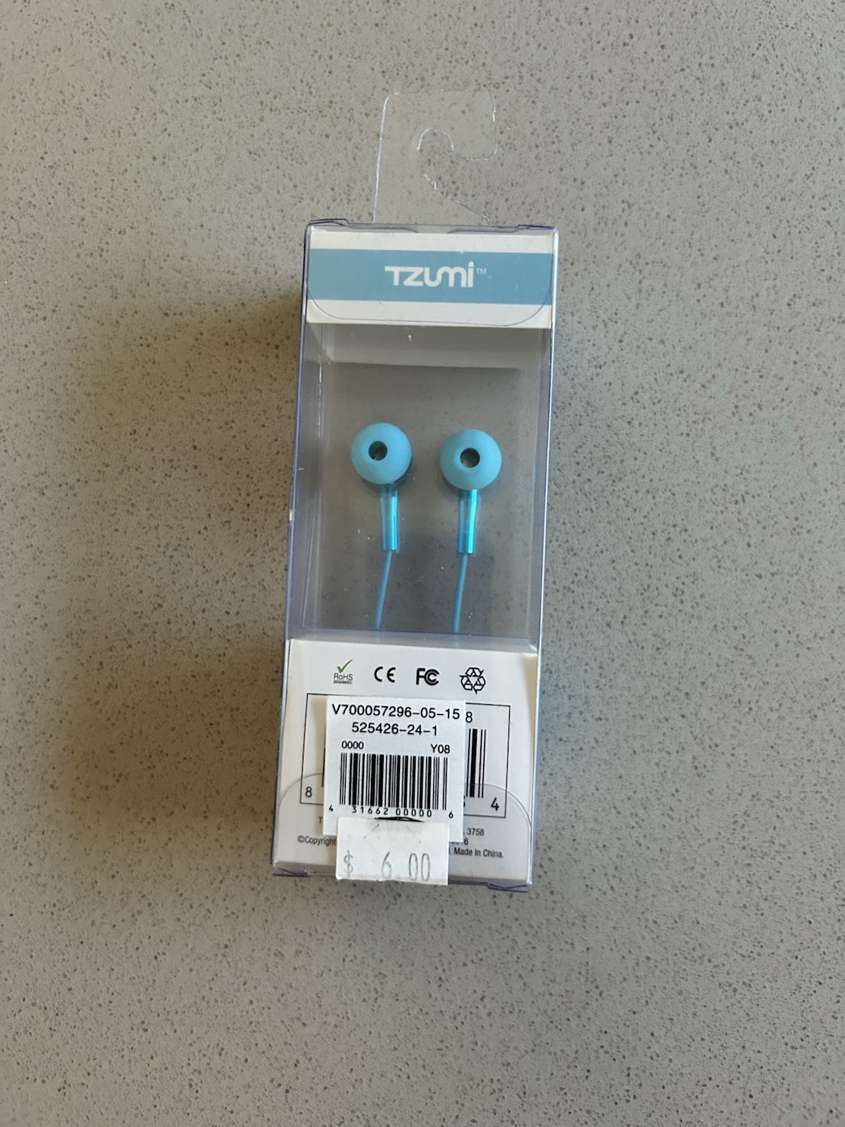 TZUMI Ear Buds Lightweight Wired In-Ear Earbuds 3.5mm Jack Blue Double