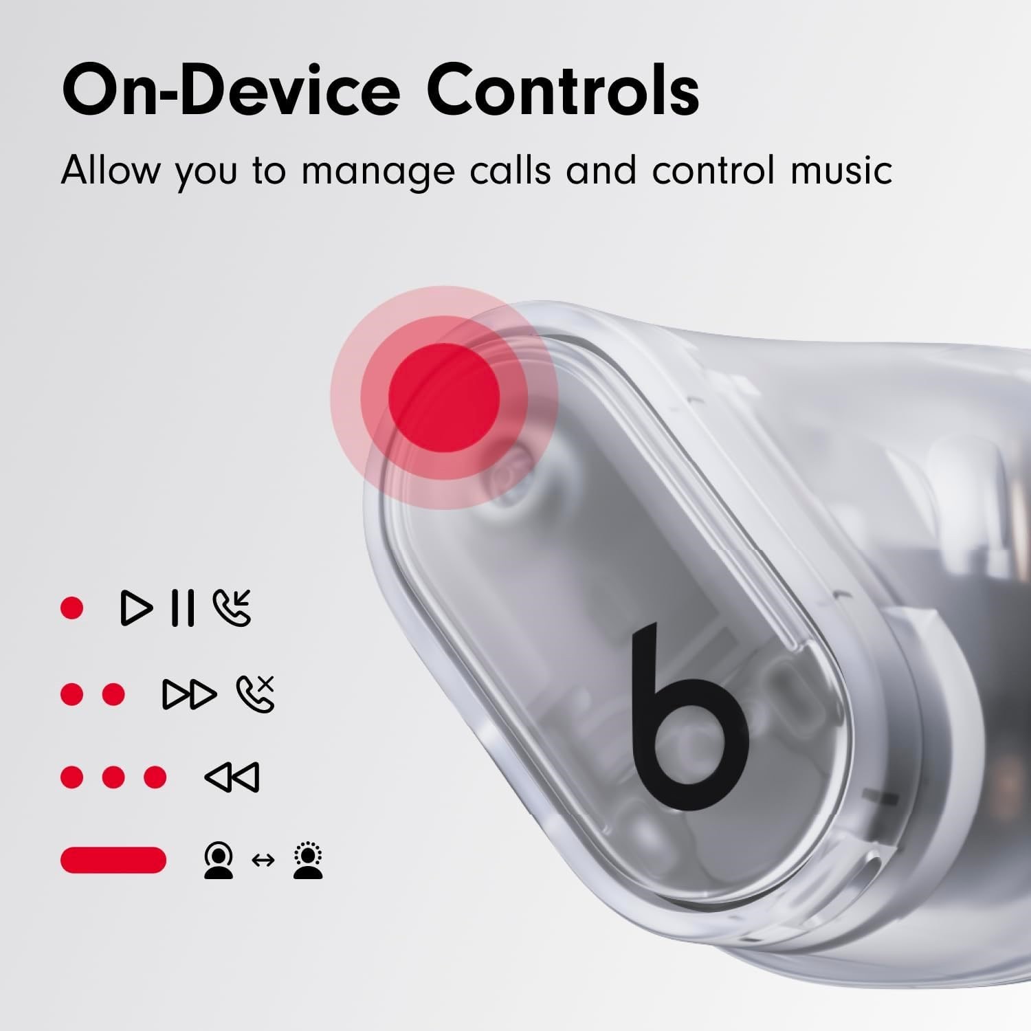 Beats Studio Buds Plus + Wireless Noise Cancelling Earbuds, A2872, Transparent