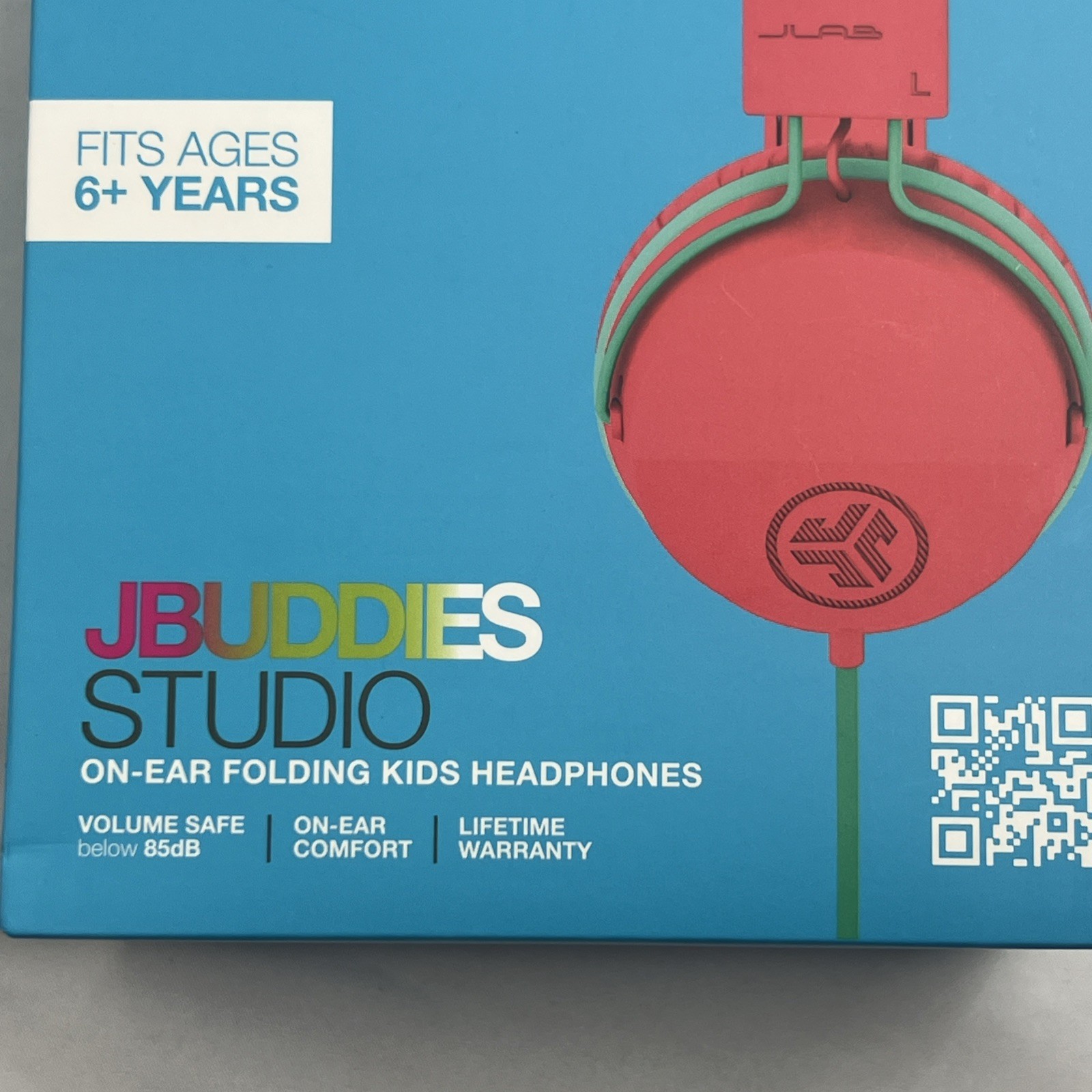 JLab JBuddies Studio On-Ear Headband Kids Headphones Red Volume Limitation Mic