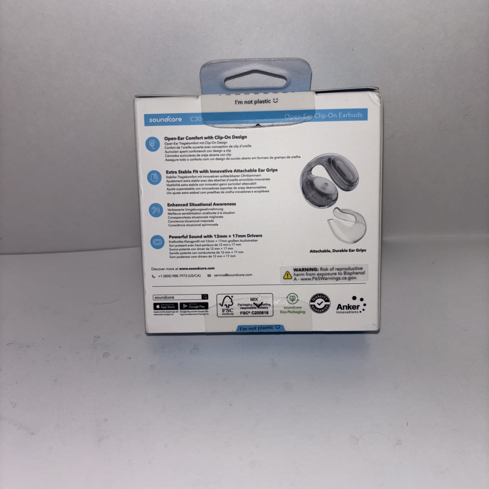 Soundcore C30i Open-Ear Clip-On Earbuds by Anker Fast Shipping! Sealed! New!
