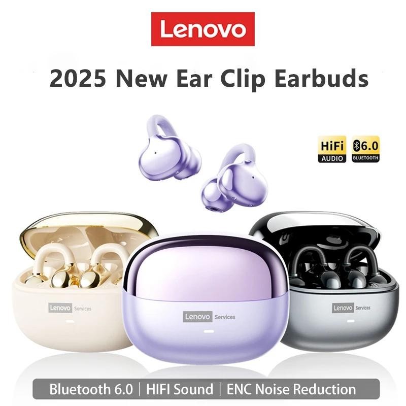 Lenovo LE302 Wireless Ear-Clip Bluetooth 5.3 Headphones HiFi Stereo Noise Cancel