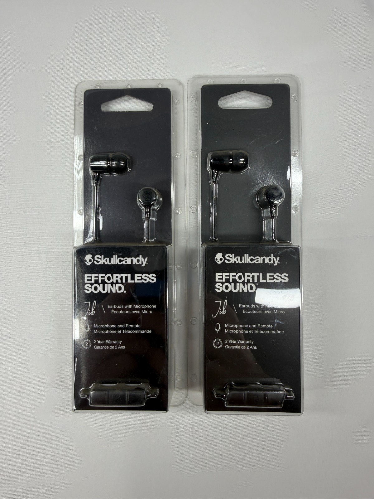 Skullcandy Jib In-Ear Wired Earbuds Black Effortless Sound w/On-Cable Mic 2-Pack