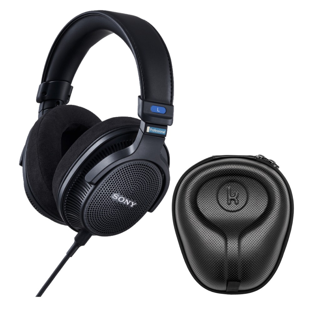 Sony MDR-MV1 Open-Back Reference Monitor Headphones with Hard Shell Case bundle