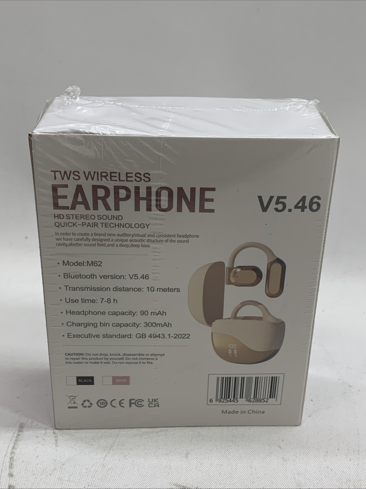 TWS M62 V5.46 Wireless Earbuds Bluetooth Headphone with Case HD Stereo Sound