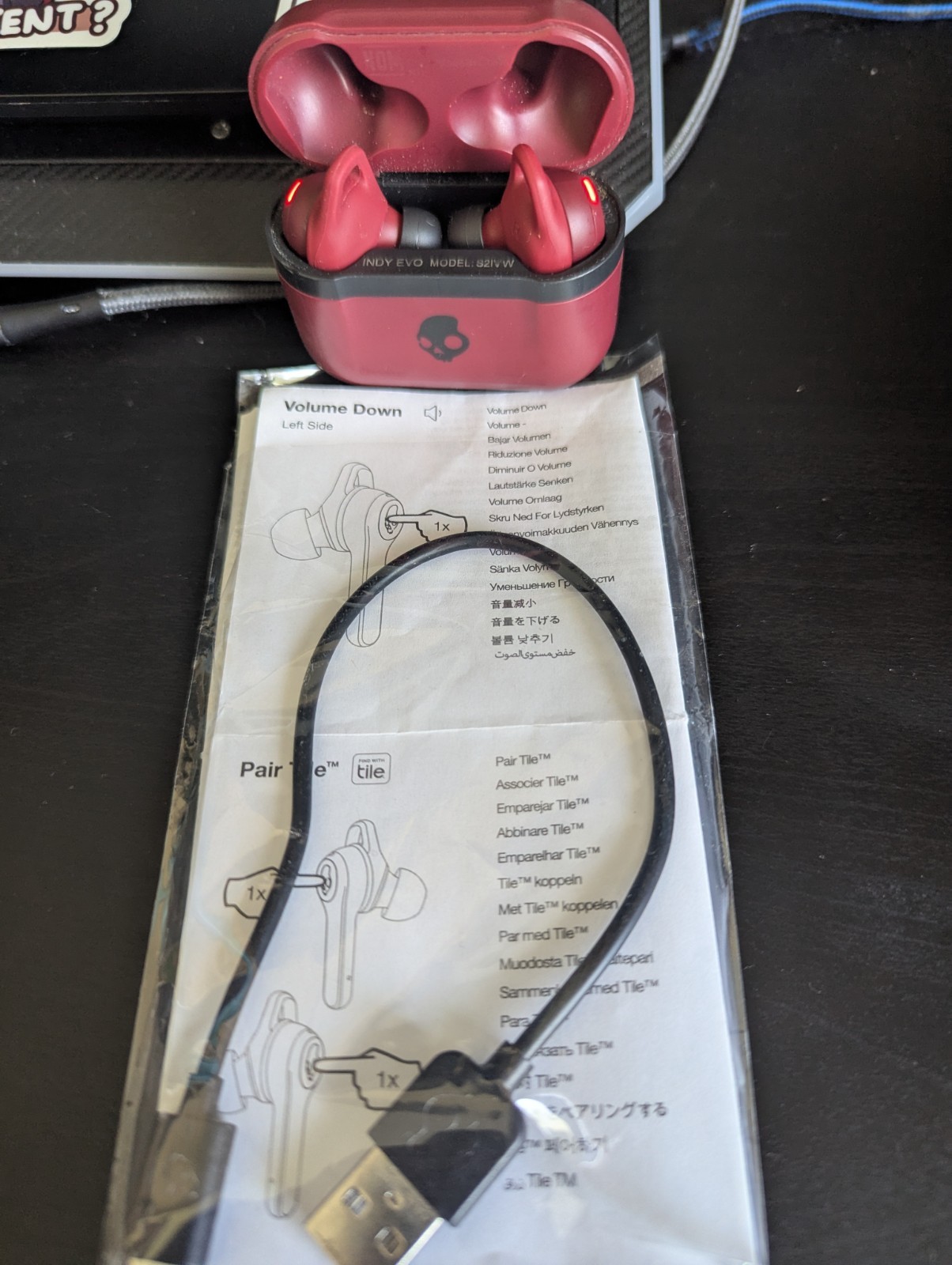 Skullcandy – Indy Evo True Wireless In-Ear Headphones Ear Buds Red Color
