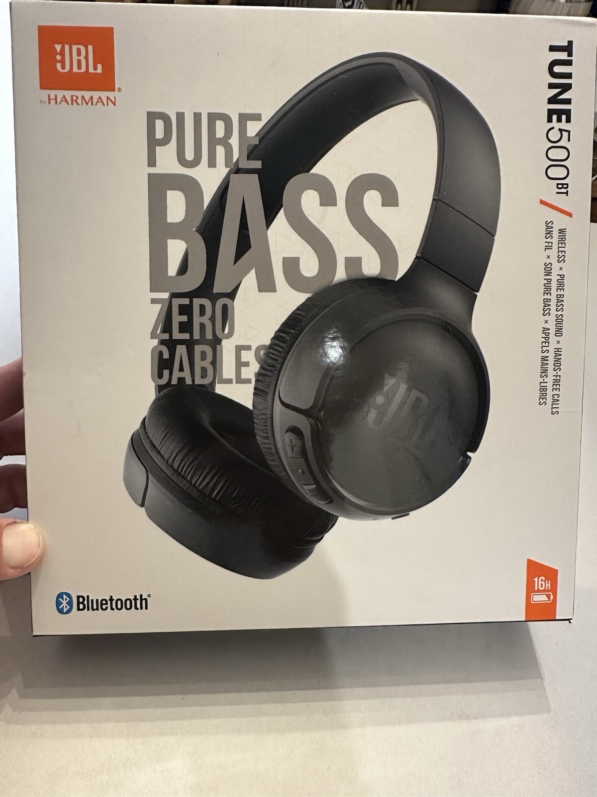 NEW JBL Tune 500BT Wireless Bluetooth On-Ear Headphones with Microphone Black