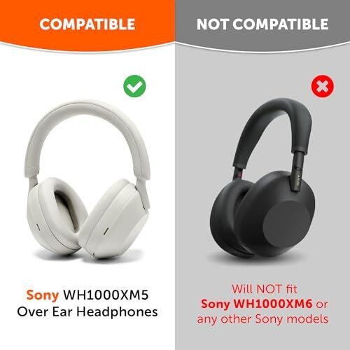 WC Wicked Cushions Extra Thick Earpads for Sony XM5 – Soft PU Leather