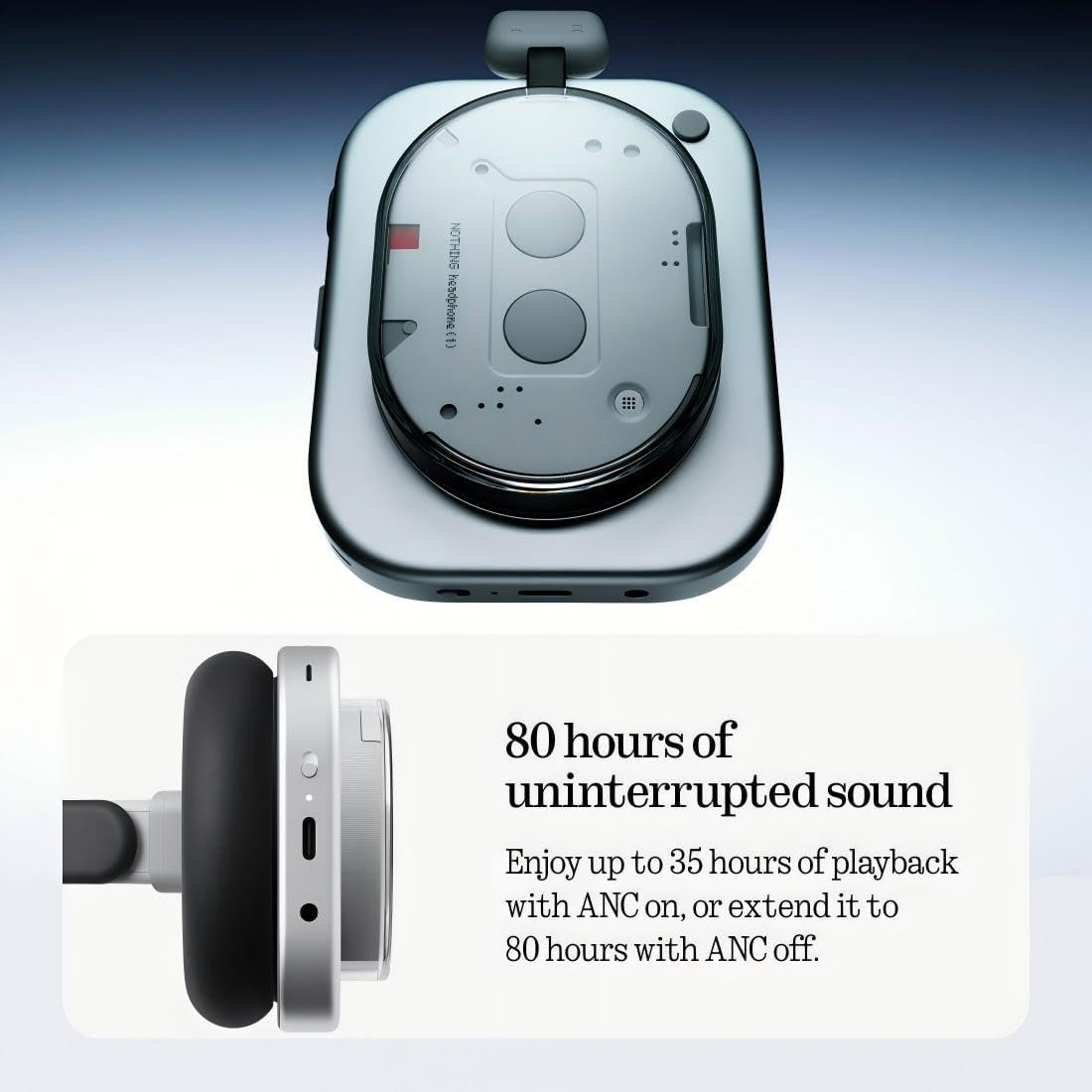 Headphone (1) Hybrid Active Noise Cancelling Headphones, Wireless Over-Ear Headp