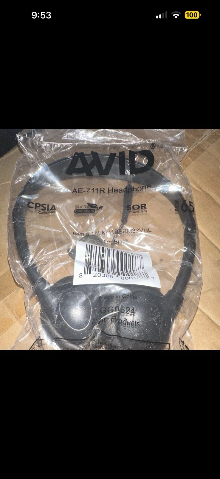 AVID AE-711R On-Ear Ear-Pad Headband Wired Headphones Double Black 3.5mm 6ft