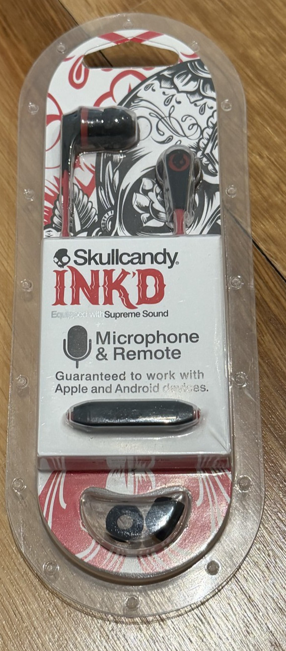 Skullcandy INK’D Wired Earbuds With Mic Remote Apple Android New Sealed