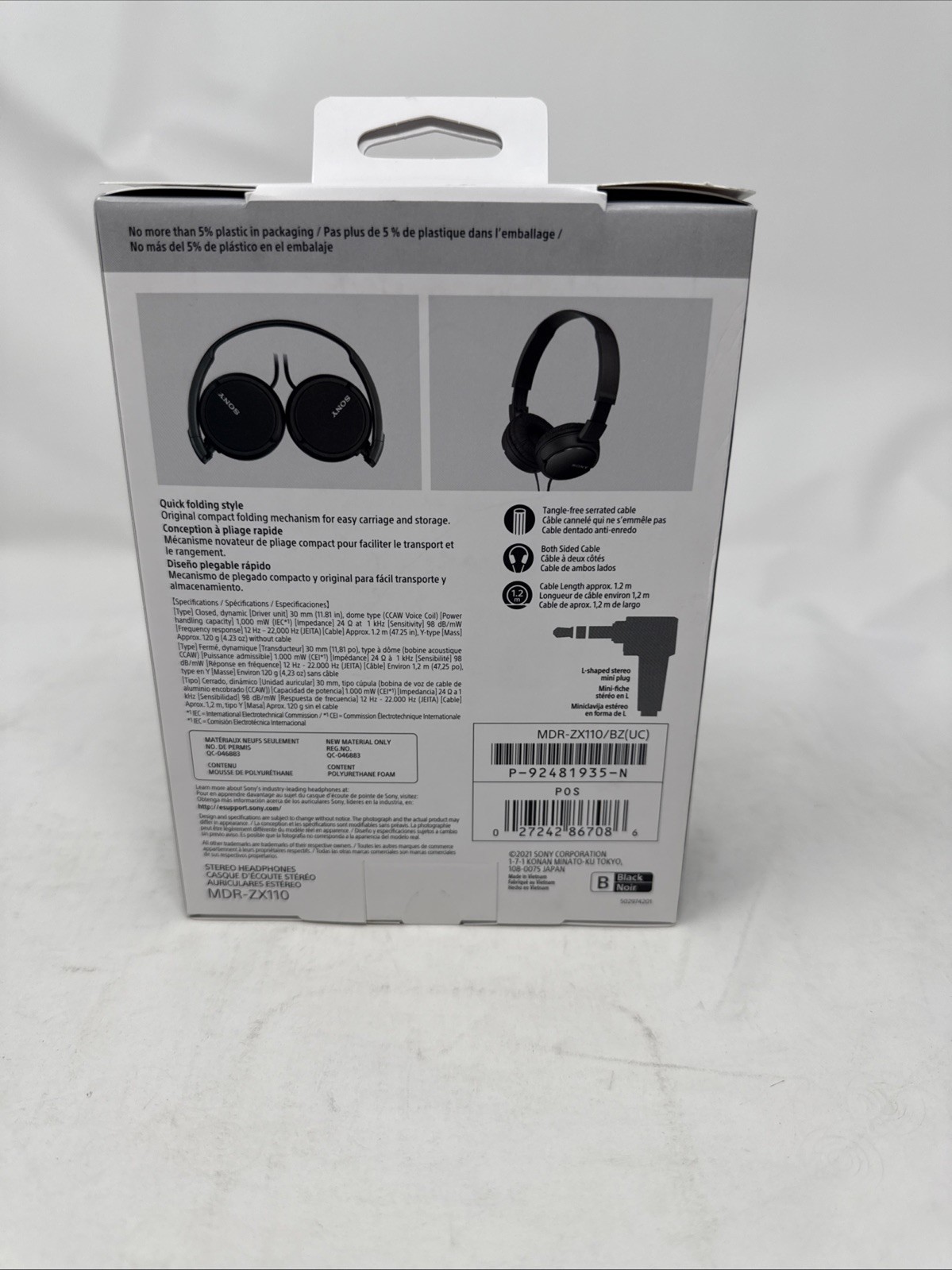 Sony MDRZX110 Monitor Headphones – Black