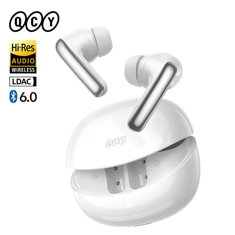 QCY MeloBuds N60 Wireless Earbuds Bluetooth 6.0 Hybrid ANC LDAC 45Hrs