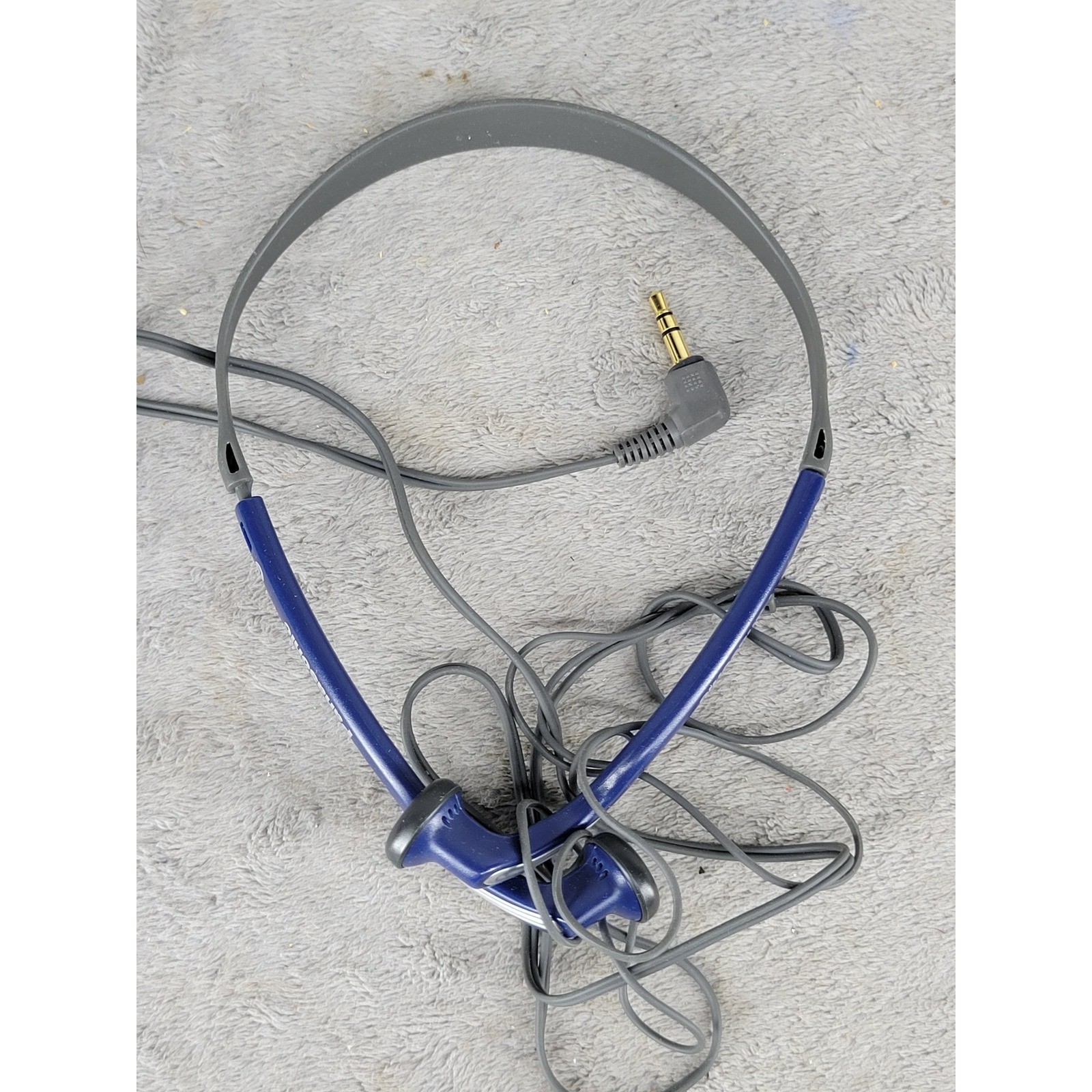 Panasonic Wired Neckband Headphones Blue Gray 3.5mm Jack Vintage RP-HS6
