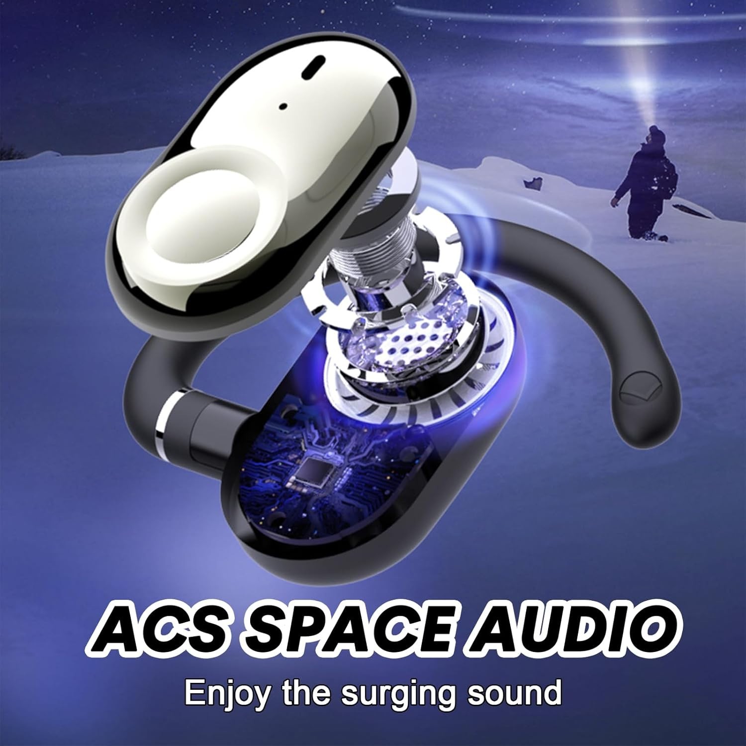 OWS-JM18 – 5.4 Bluetooth Air Bone Conduction Hanging Earphones Beige *NEW*