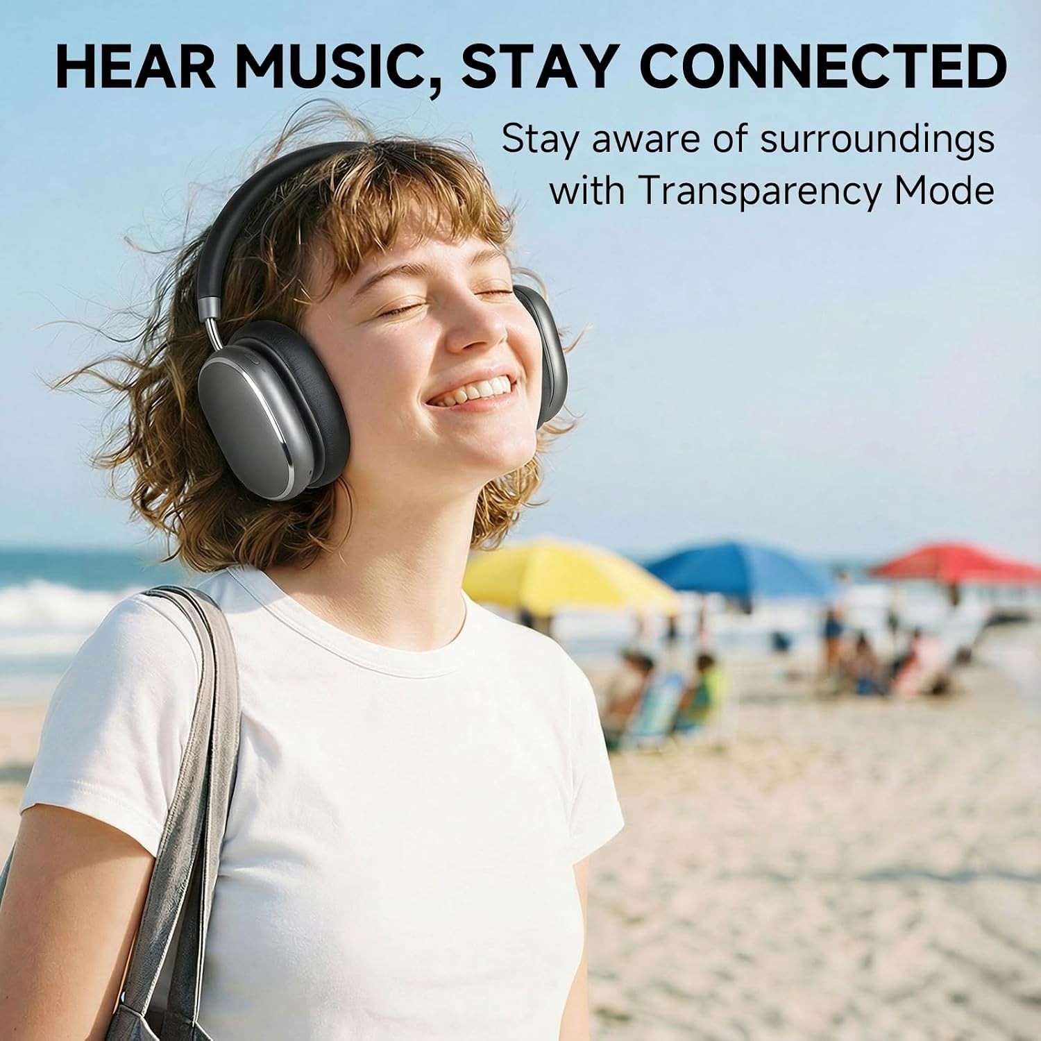 FOFUN NC95 Hybrid Active Noise Cancelling Headphones With Knob Control, 120H Pla