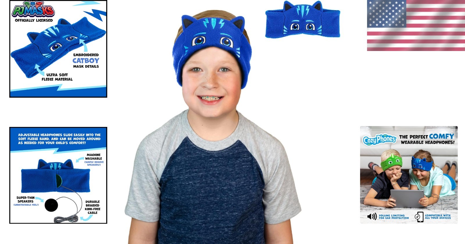 Kids Catboy Headband Headphones – Volume Limited, Perfect for Travel!