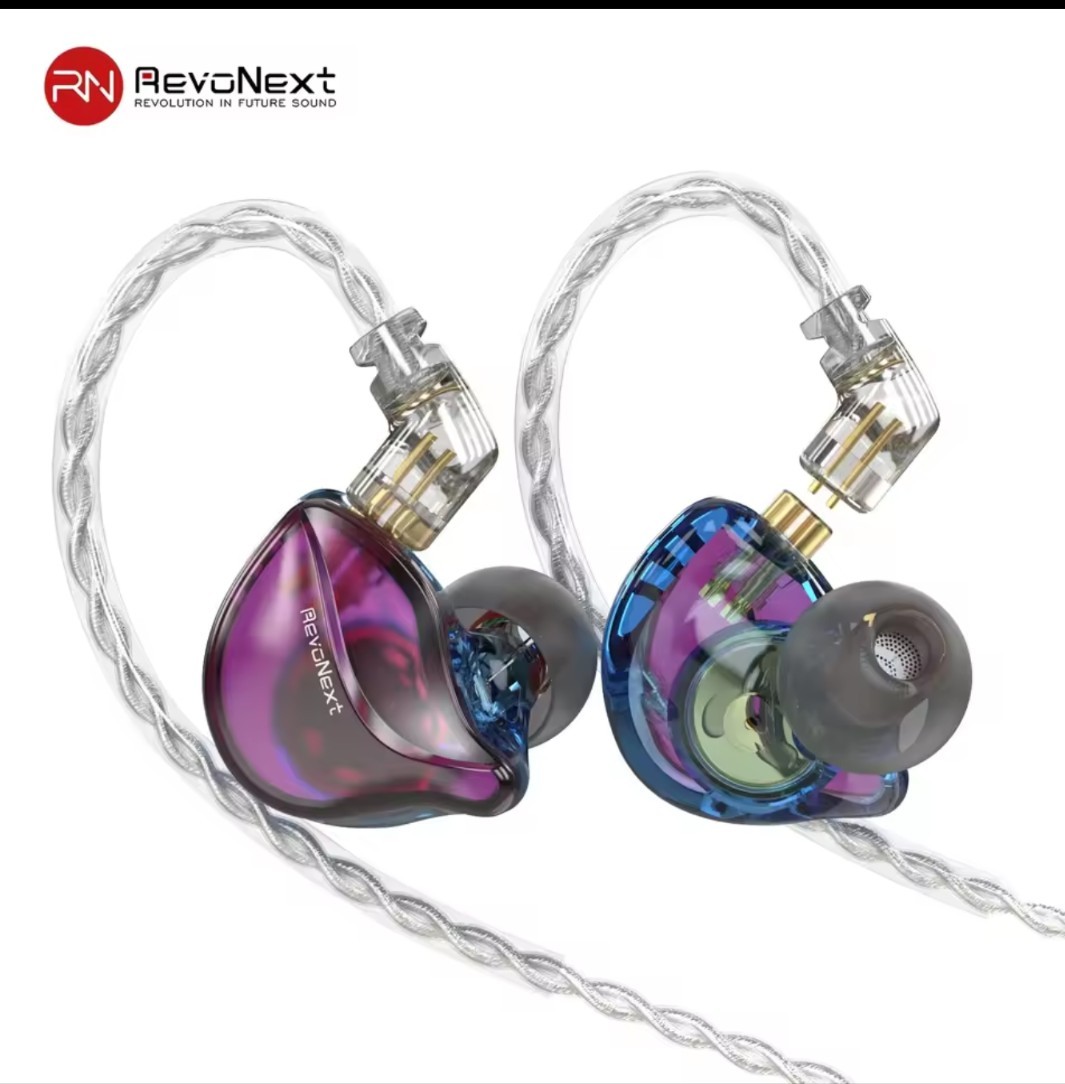 Revonext IEM Professional Earbud Headphones USB – C w/ Mic Purple/Blue Type C