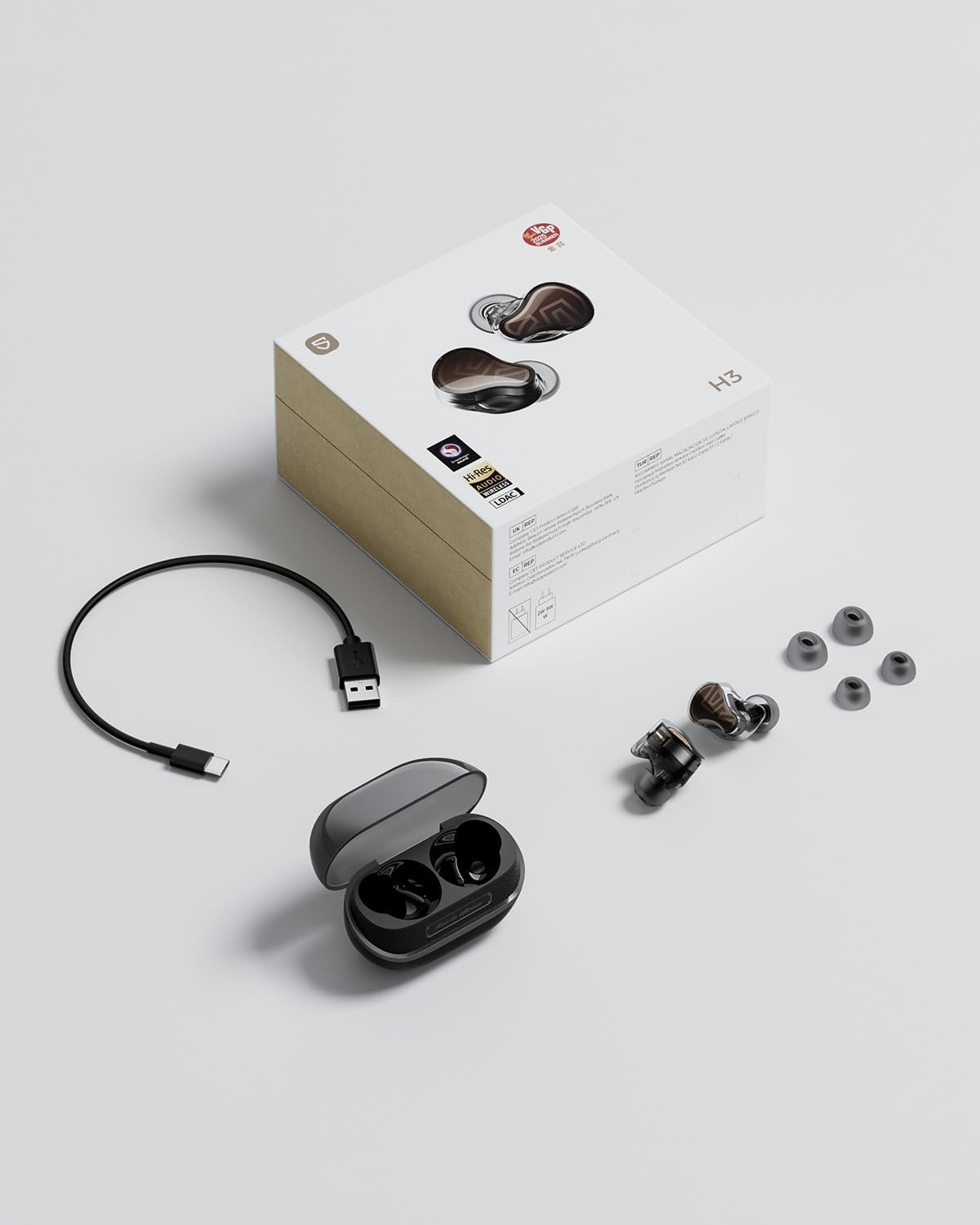 SoundPEATS H3 AI Hybrid 3 Driver Wireless Earbuds 12mm BT 5.4 55dB Adaptive ANC