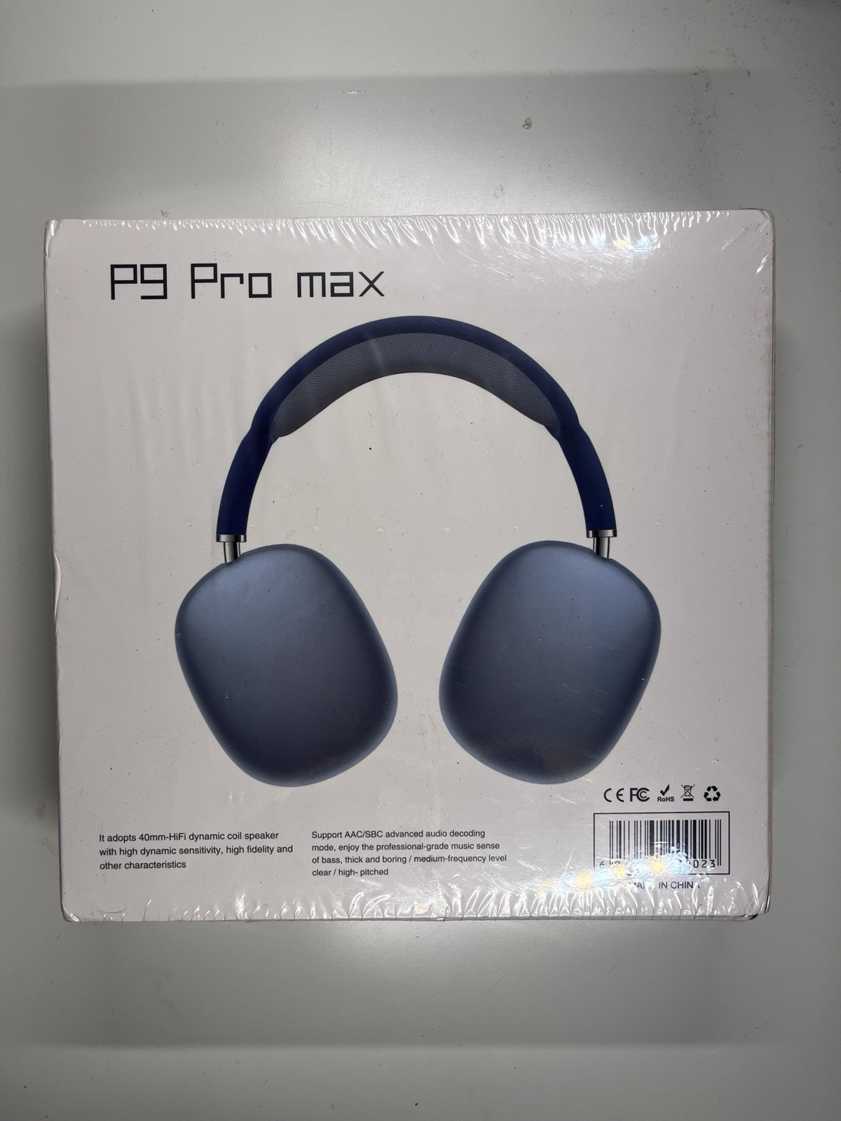 P9 Pro max Bluetooth Over-Ear Headband Headphones 40mm Drivers Blue
