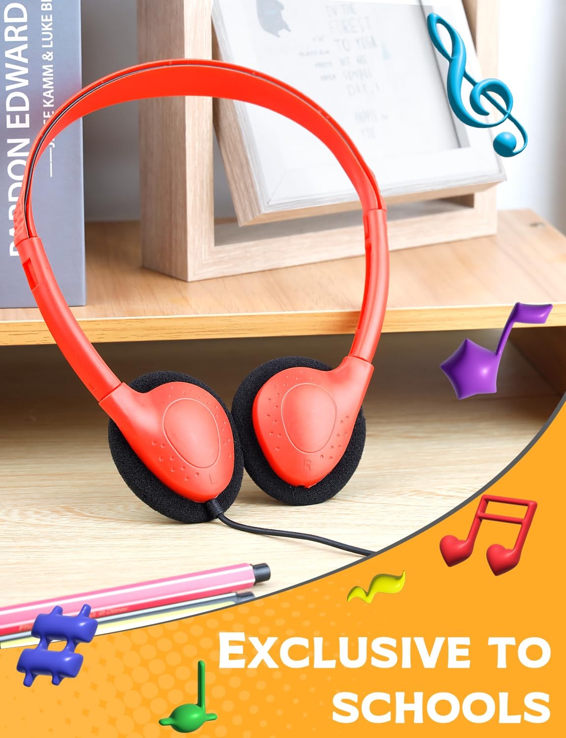 25 PCS Kids Headphones Bulk School Students Wired On Ear 3.5mm Multi Colors