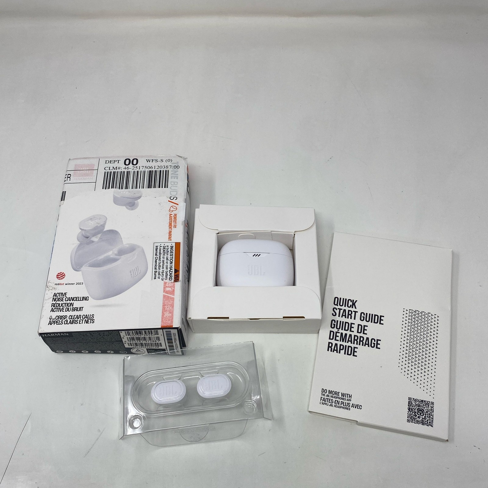 JBL Tune Buds ANC Bluetooth True Wireless Earbuds – White