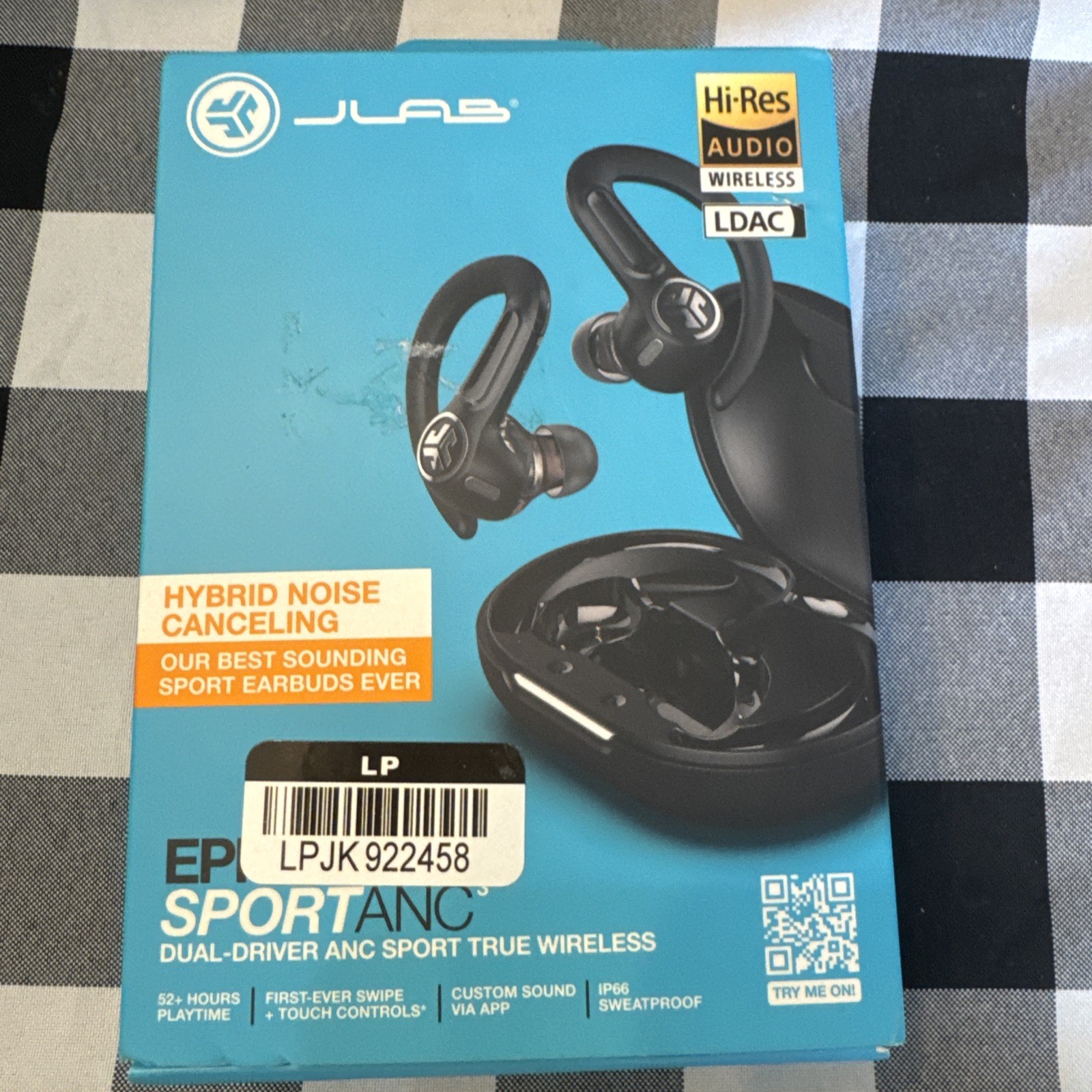 JLab Epic Sport ANC 3 True Wireless Earbuds, Sport EarHook, Android/iOS [SEALED]