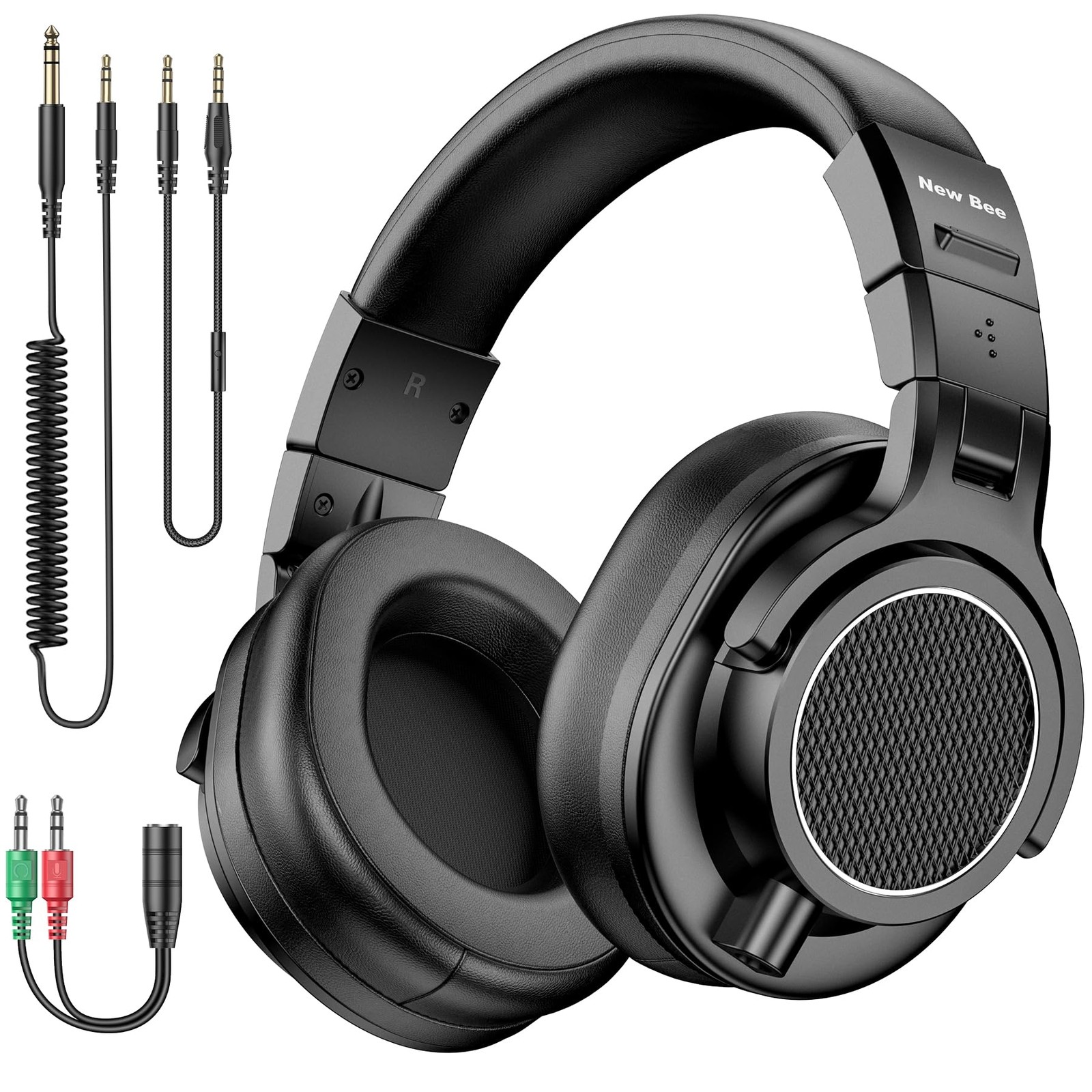 Wired Over Ear Headphones, Studio Headphones with 50mm Drivers and 6.35mm & 3…