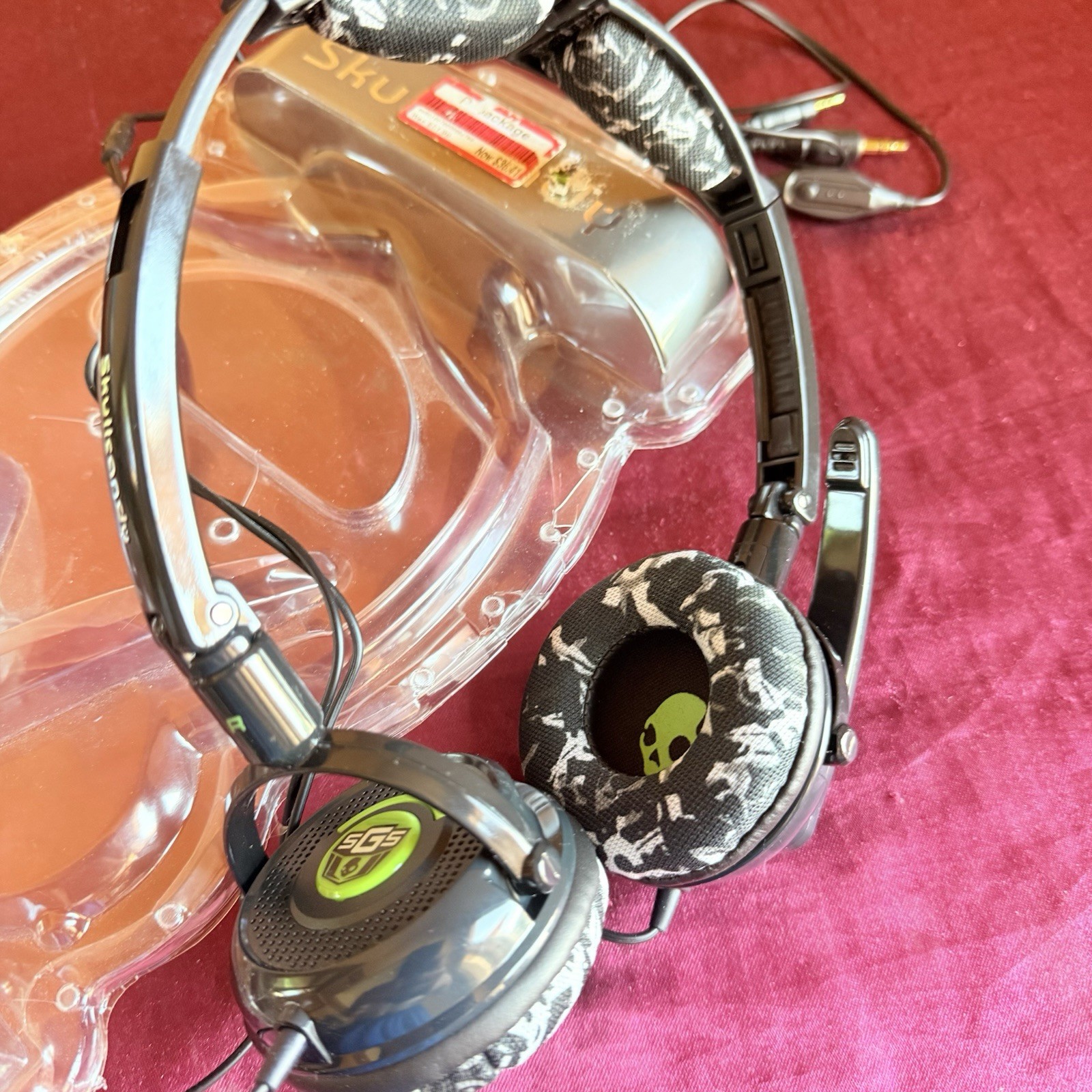 Vintage Skullcandy GI SGS Gaming Headset Green 40mm Over Ear Headphones