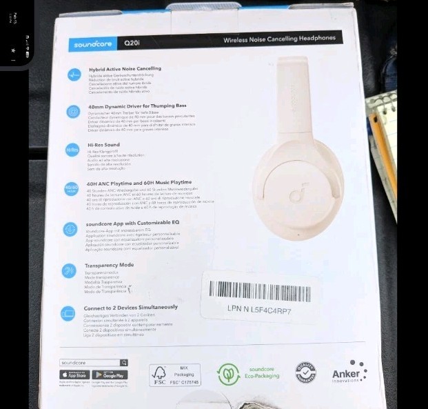 Soundcore Q20i Wireless Noise Cancelling Over-Ear Headphones – White