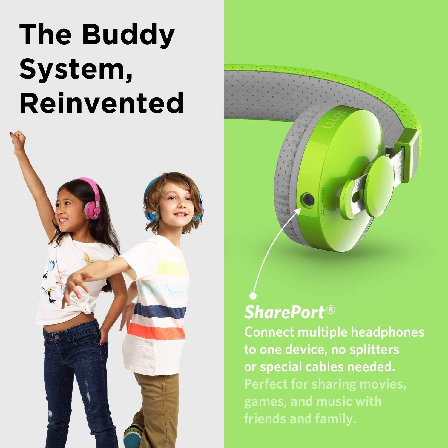 LilGadgets Untangled Pro Wireless Headphones Bluetooth Green for Kids