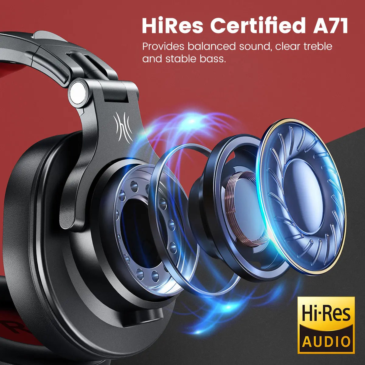 Oneodio A71 Studio Headphones DJ Monitor Gaming 40mm Drivers Dual Cable 32Ω