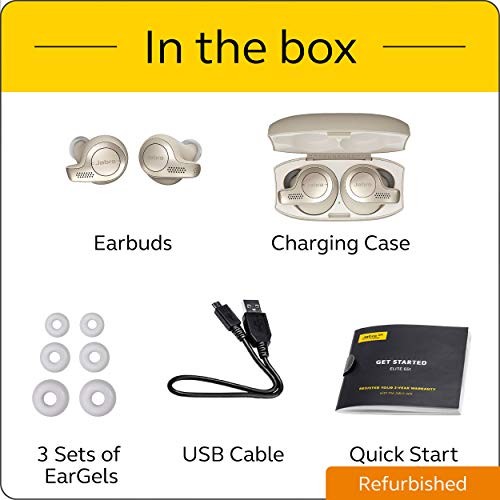 Jabra Elite 65t True Wireless Earbud Headphones – Beige/Gold