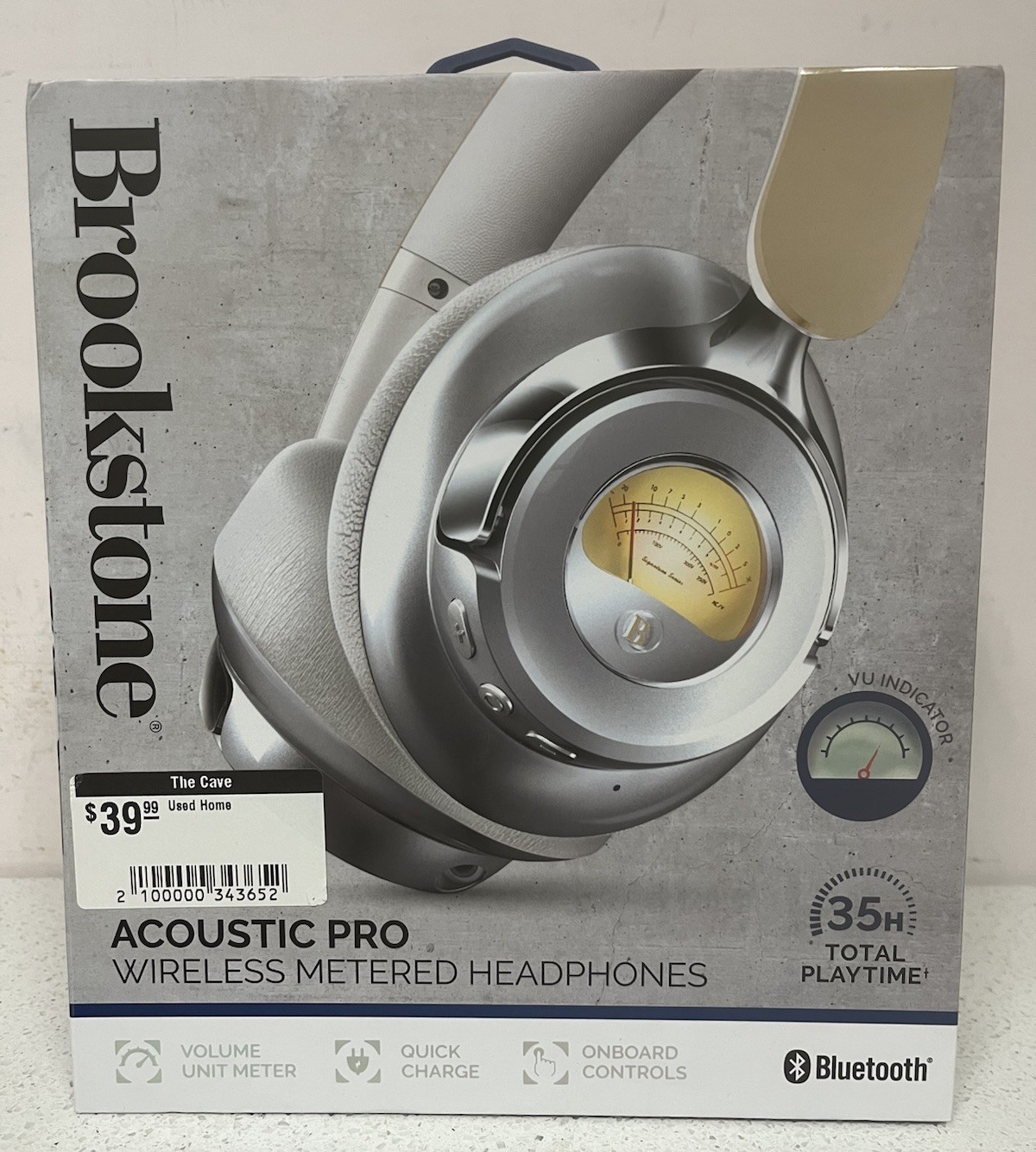 Brookstone Acoustic Pro Wireless Metered Headphones Read Description