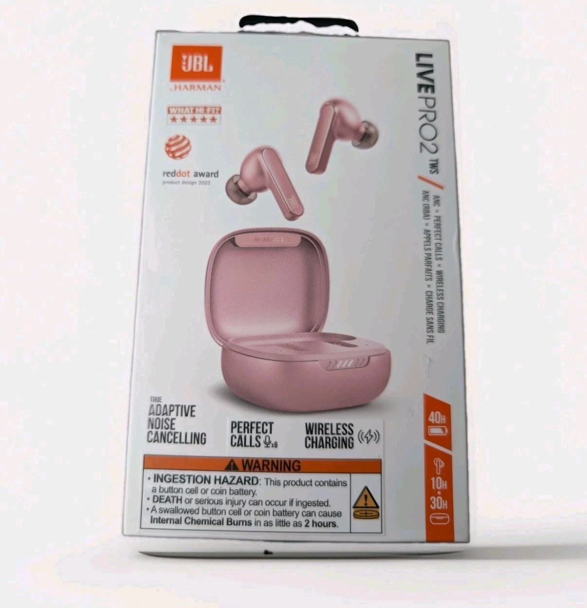 JBL Harman Live Pro2 TWS Wireless Bluetooth Noise Cancelling Ear Buds-Rose Pink